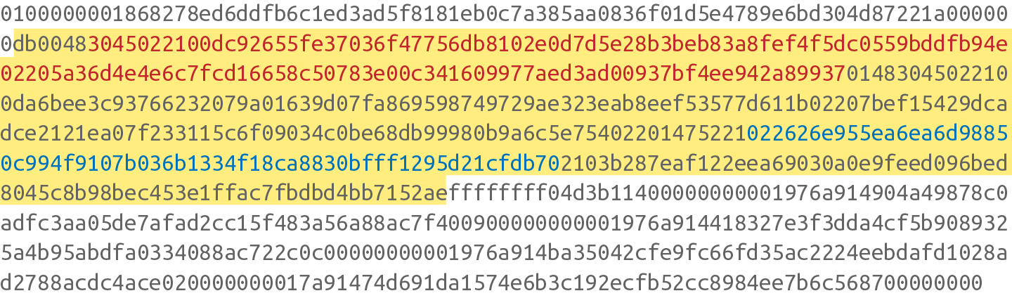 DER 簽名和SEC公鑰